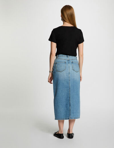 T-shirt met opschrift zwart vrouw