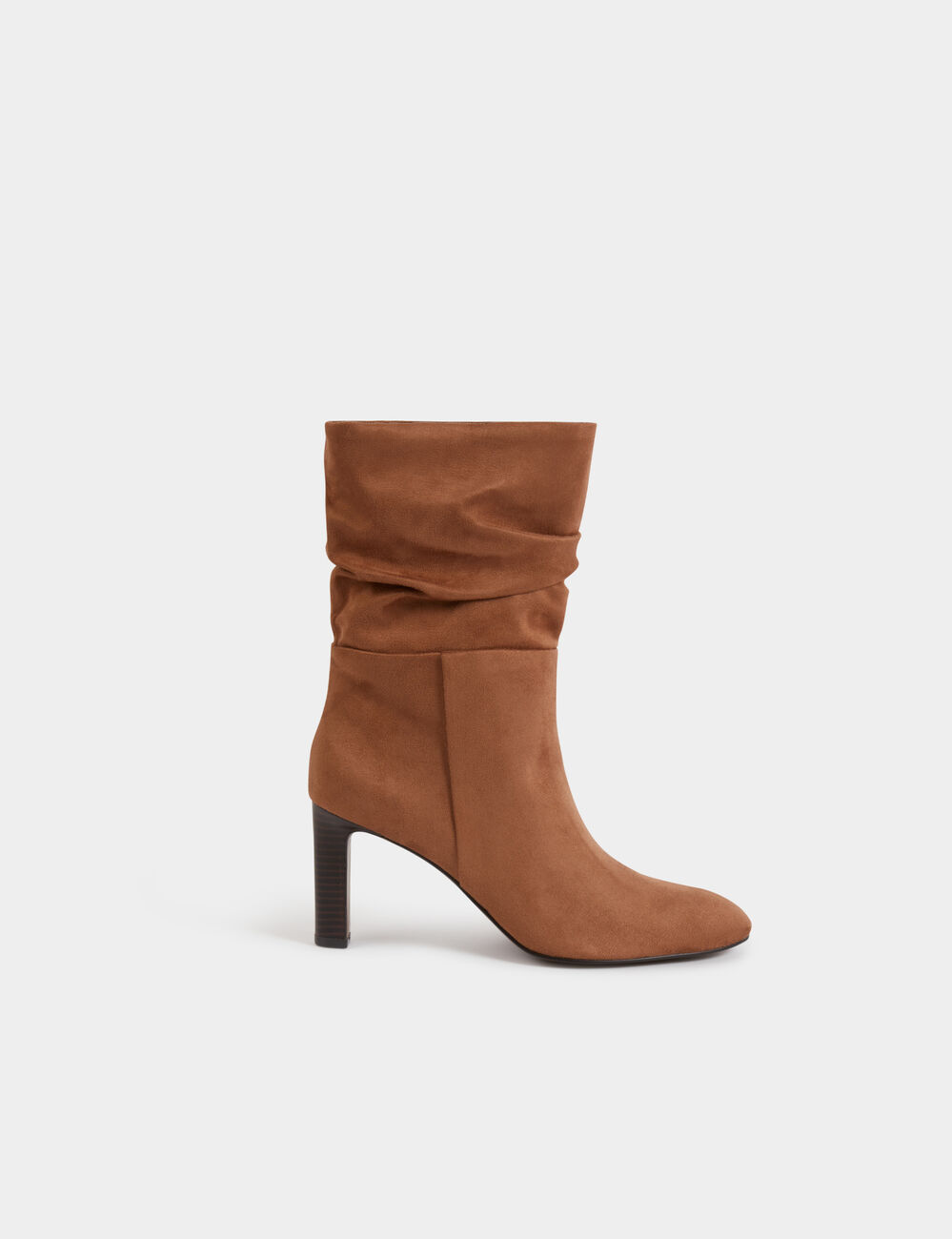 Botte plissée beige femme