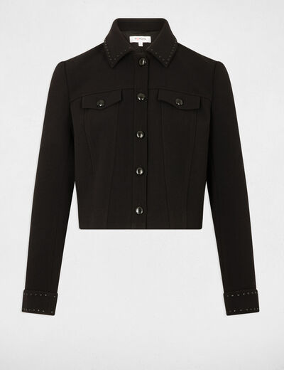 Veste courte cloutée noir femme
