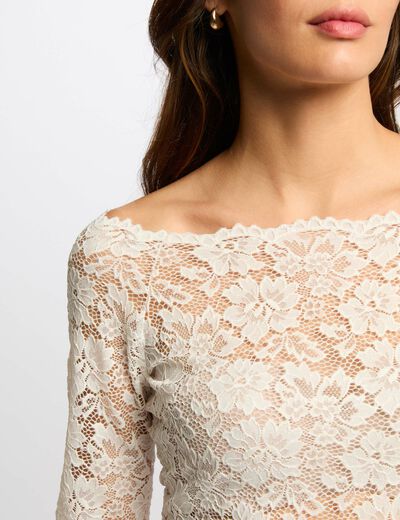 T-shirt manches longues blanc femme