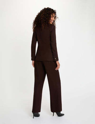 Blazer ajusté sans manches marron foncé femme