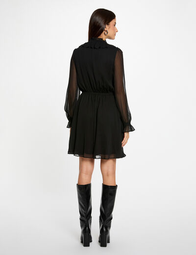 Robe courte ajustée noir femme