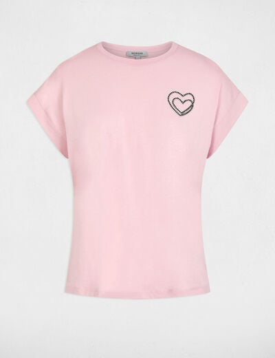 T-shirt manches courtes rose femme