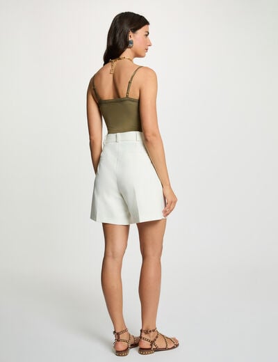 Tanktop met dunne bandjes kant brons vrouw