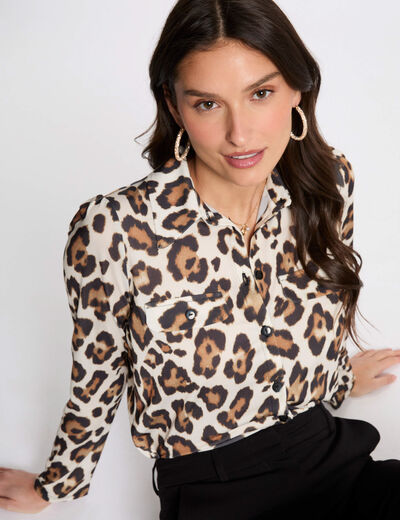 Top manches longues imprimé multicolore femme