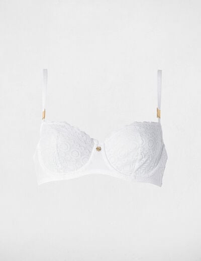 Soutien-gorge dentelle bretelles fines blanc femme