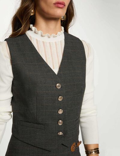 Gilet sans manches ajusté gris moyen femme