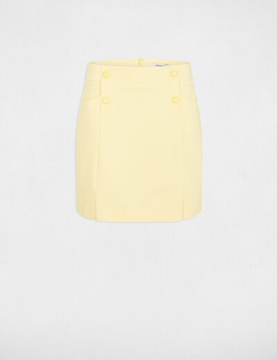 Korte rok met knopen lichtgeel vrouw