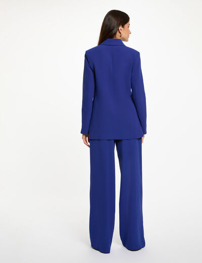 Pantalon large bleu pétrole femme