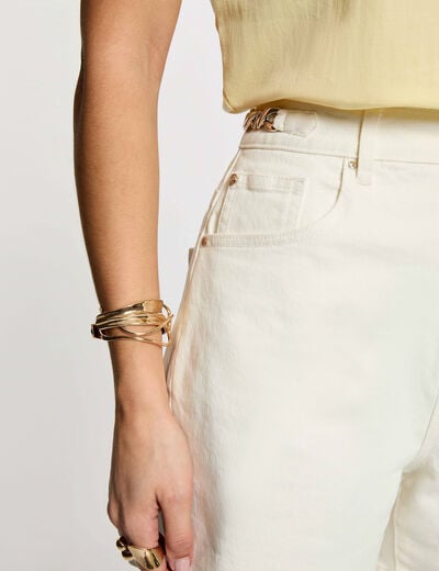 Short taille haute blanc femme