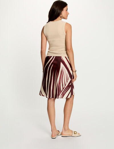 Jupe mi-longue satin&eacute;e multicolore femme