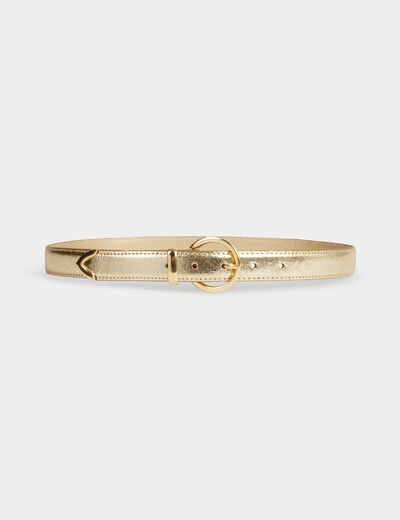 Ceinture métallisée jaune or femme
