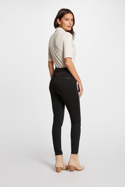 Pantalon skinny 7/8ème 5 poches noir femme