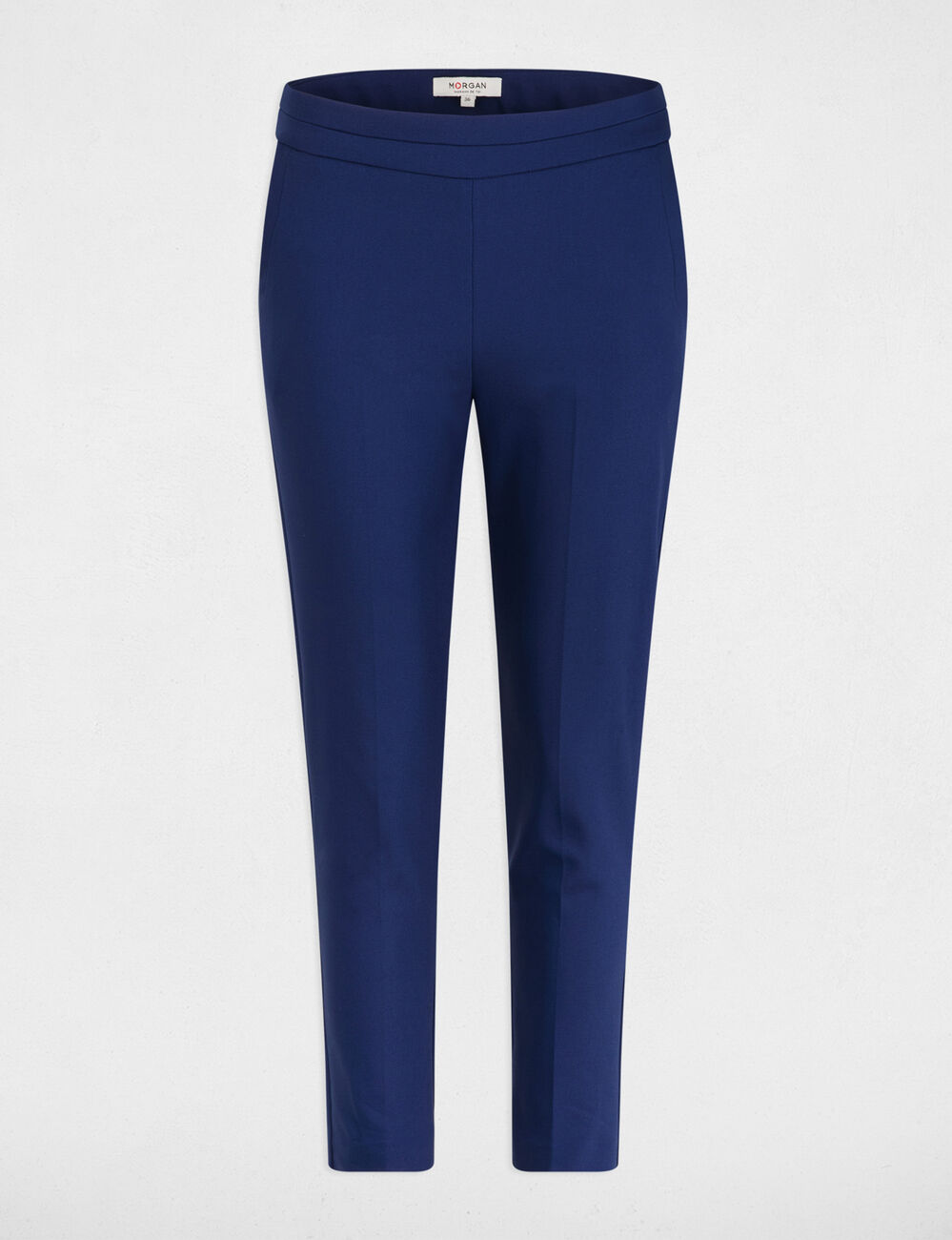 7/8 broek met ceintuur marineblauw vrouw