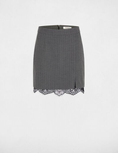 Jupe courte ajustée gris moyen femme