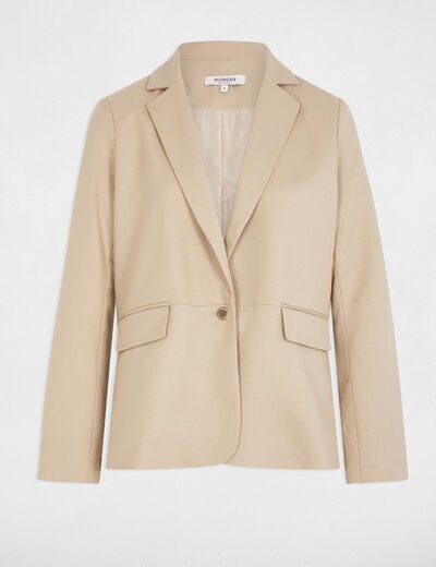 Blazer fils métallisés marron clair femme
