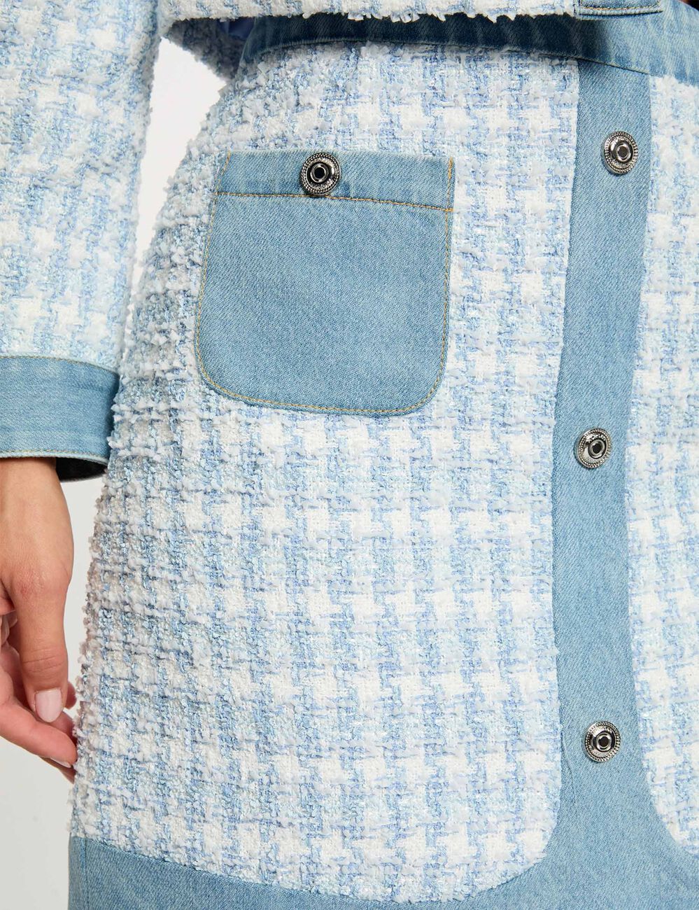 Jupe courte ajust&eacute;e bleu ciel femme