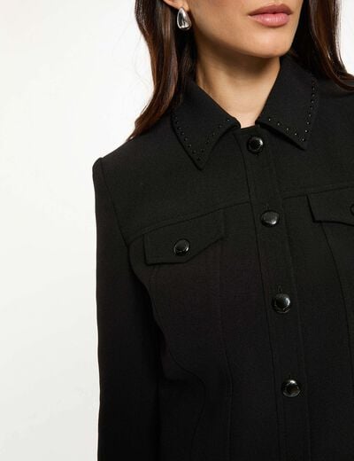 Veste courte cloutée noir femme
