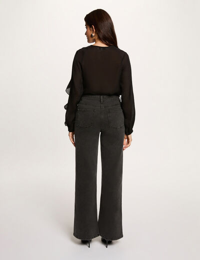 Getailleerd overhemd zwart vrouw