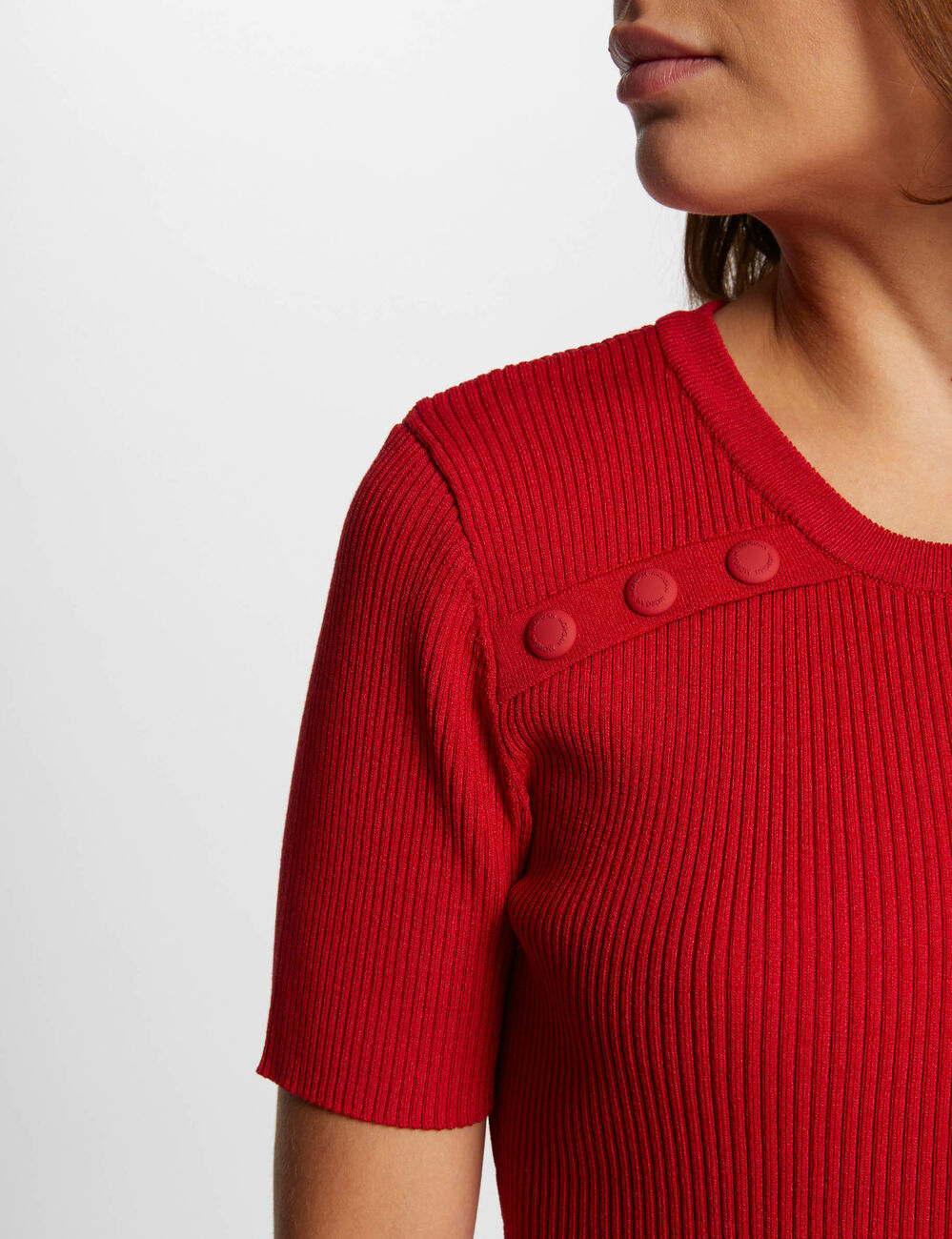 Aansluitende gebreide jurk medium rood vrouw