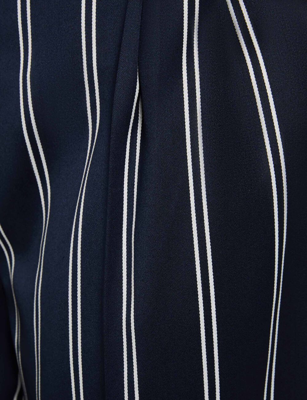 Hoge taille wijde broek marineblauw vrouw