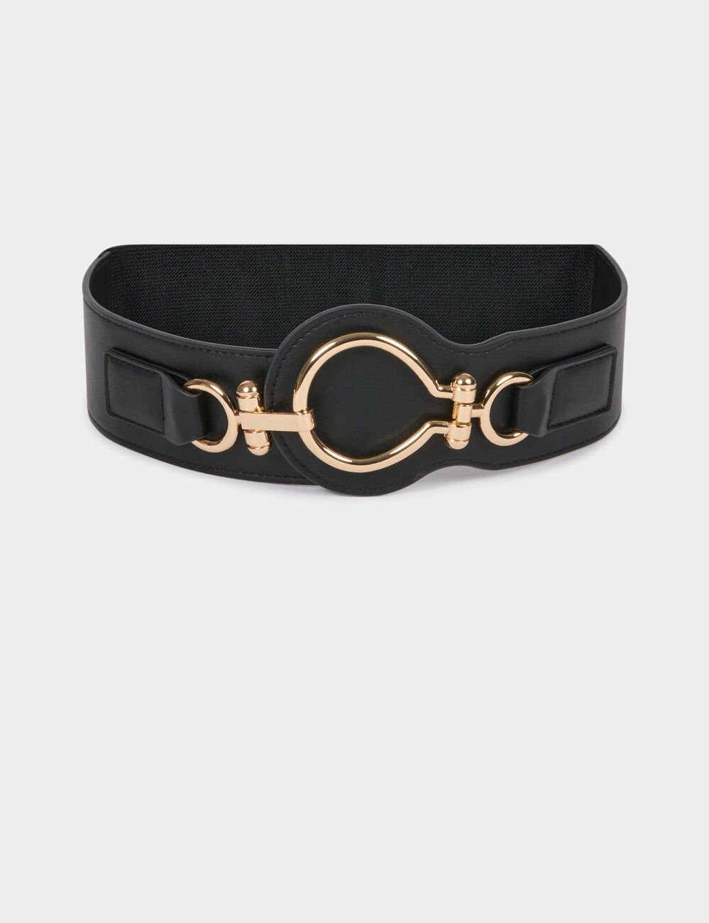 Ceinture &eacute;lastiqu&eacute;e large noir femme