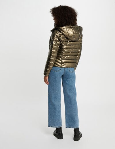 Metallic jack met capuchon kleur bronze vrouw
