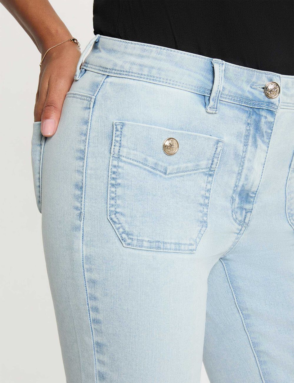 Bootcut jeans gebleekt denim vrouw