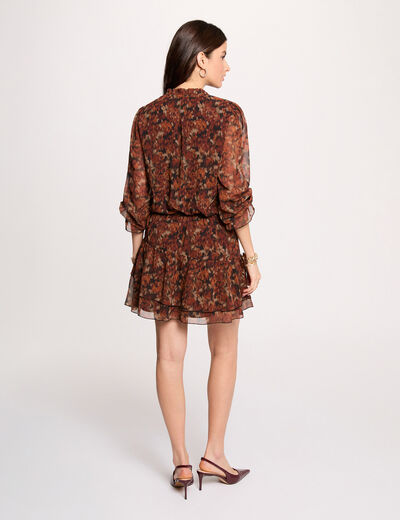 Robe courte ajust&eacute;e multicolore femme