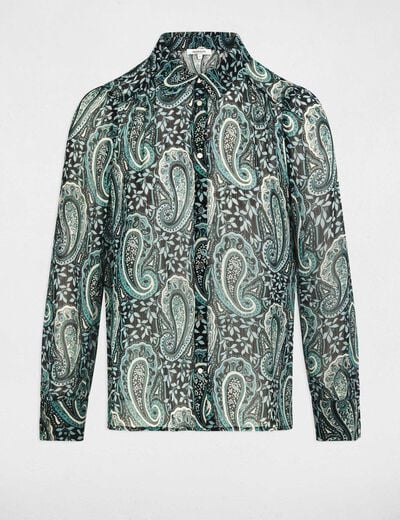 Chemise fluide imprim&eacute;e multicolore femme