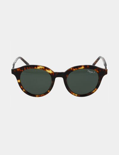 Lunettes de soleil rondes marron femme