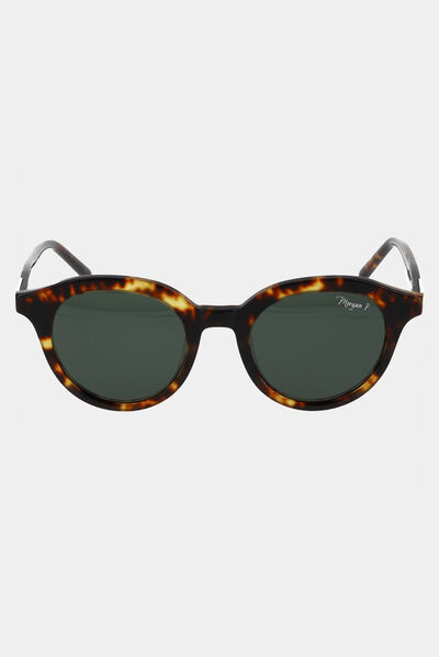 Lunettes de soleil rondes marron femme