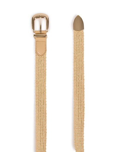 Ceinture tressée beige femme