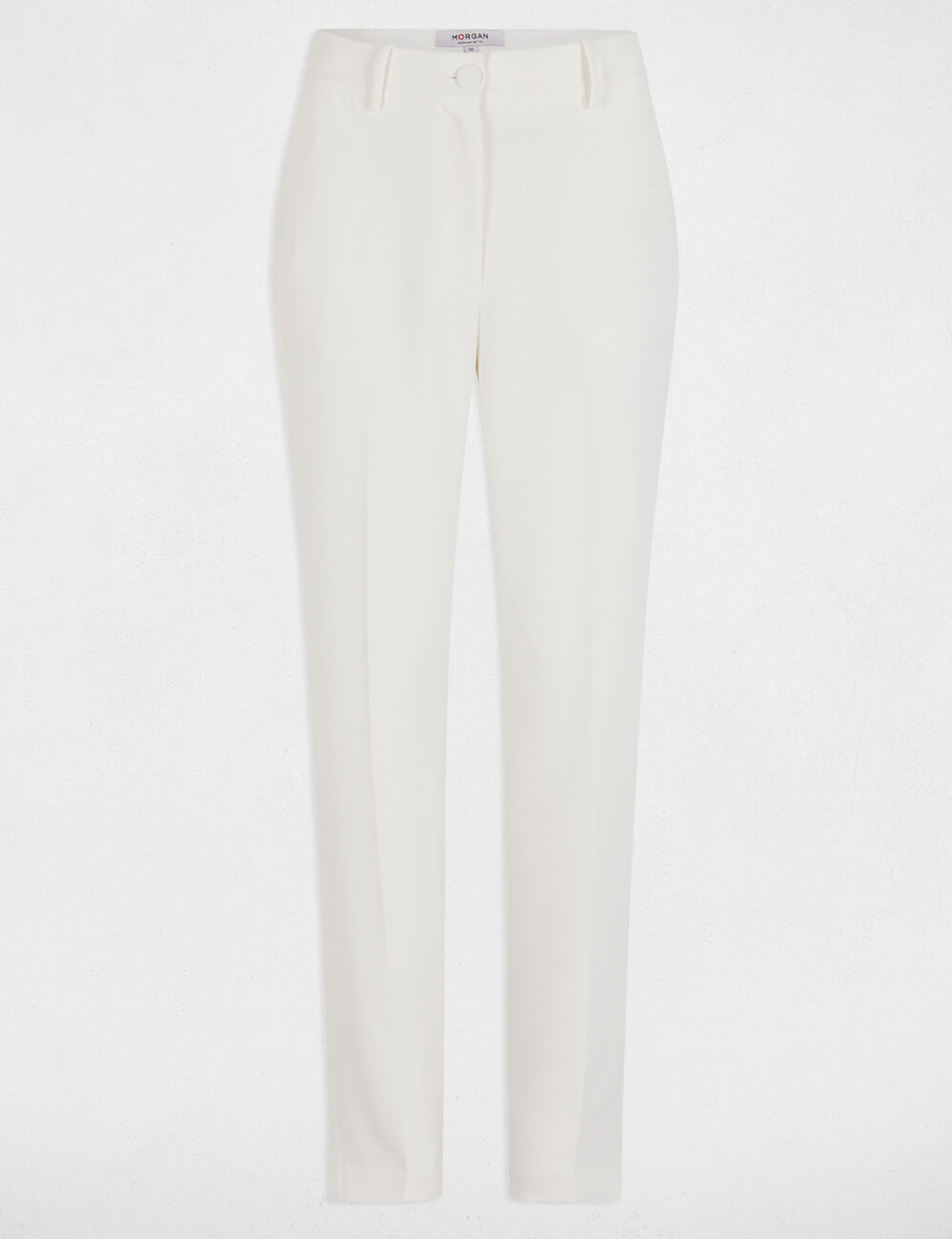 Vlotte broek met plooien helder wit vrouw