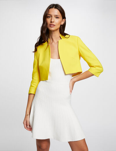 Veste boléro manches 3/4 jaune femme