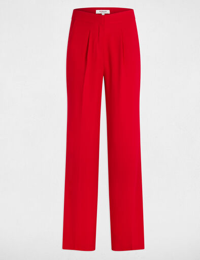 pantalon large a pinces rouge femme Pantalon large à pinces rouge femme