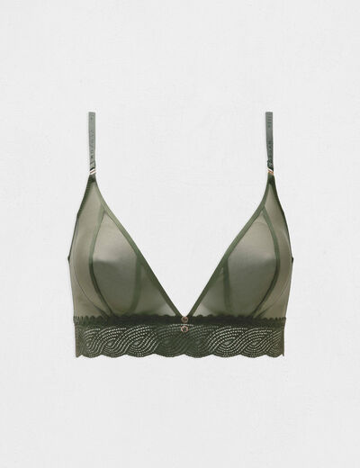 Soutien-gorge souple vert kaki femme