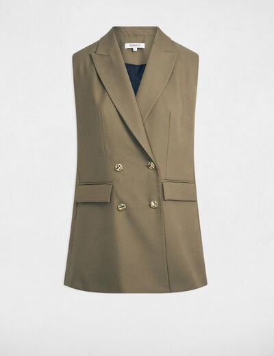 Mouwloze blazer brons vrouw