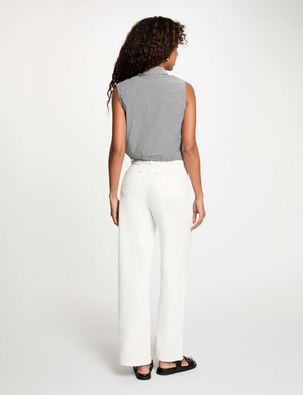 Mouwloze geknoopte blouse zwart vrouw