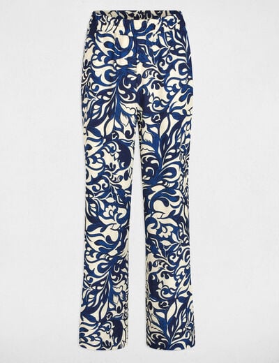 Rechte broek met print meerkleurig vrouw