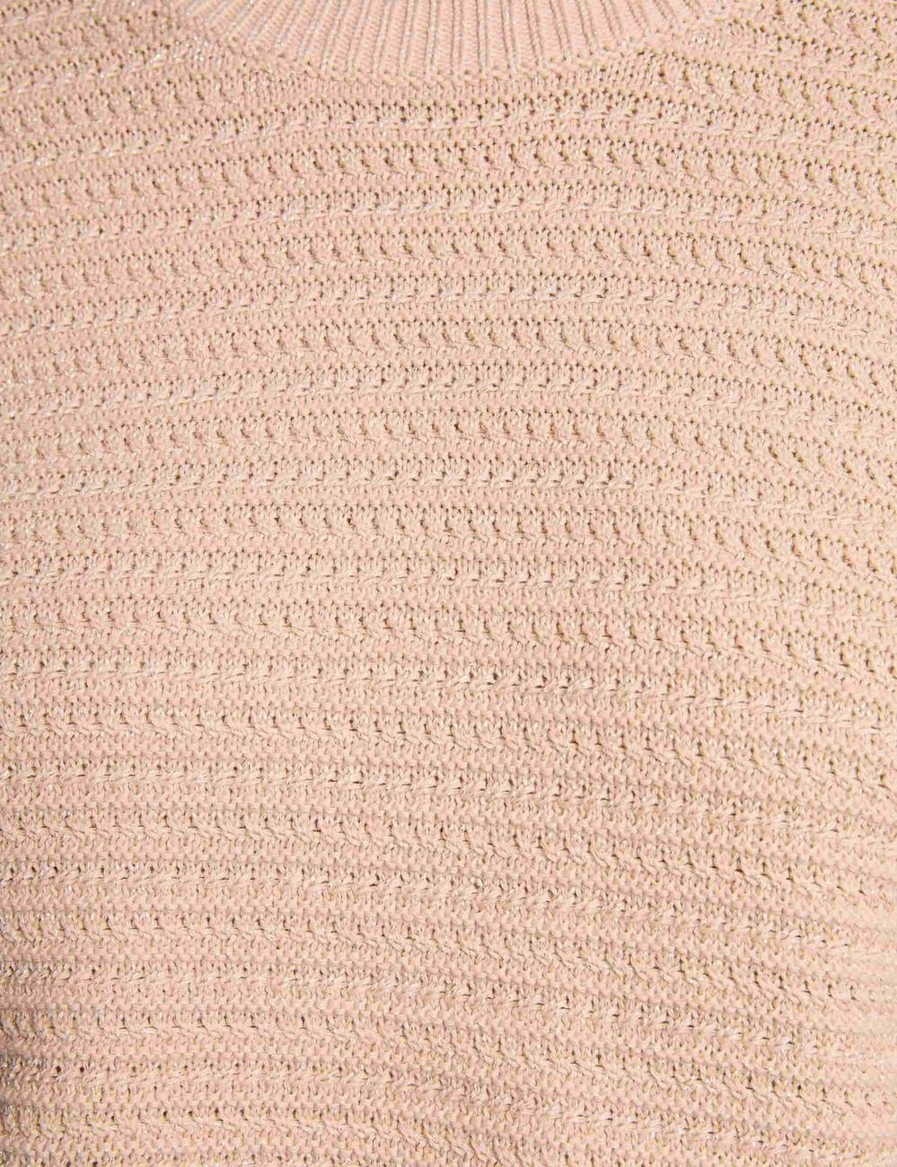 Trui met korte mouwen beige vrouw
