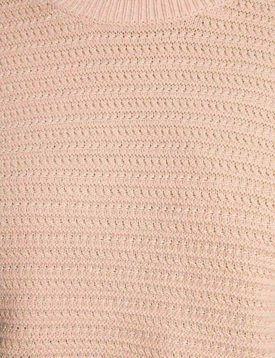 Trui met korte mouwen beige vrouw