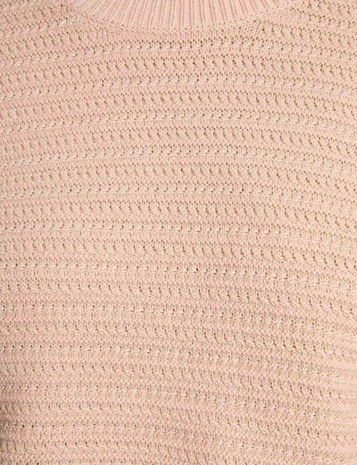 Trui met korte mouwen beige vrouw