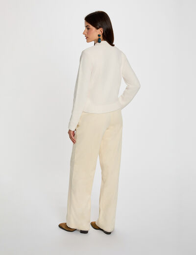 pull col montant ajuste ivoire femme Pull col montant ajusté ivoire femme