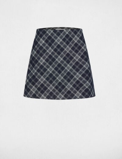 Jupe courte trapèze denim brut femme