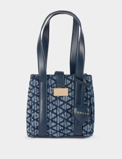 Sac cabas matelass&eacute; denim stone femme