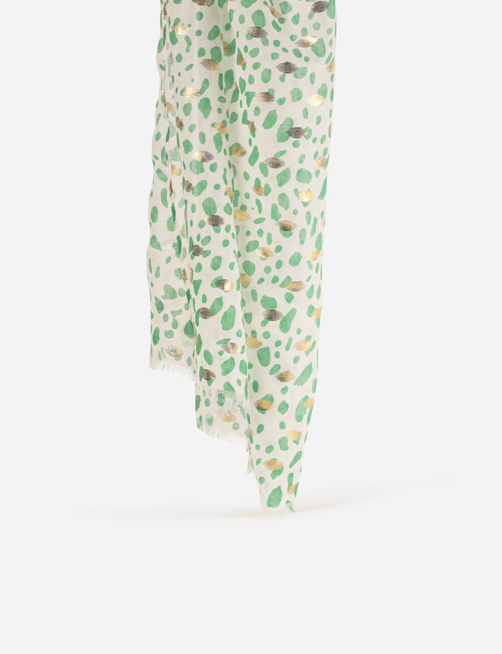 Foulard imprim&eacute; animalier vert femme