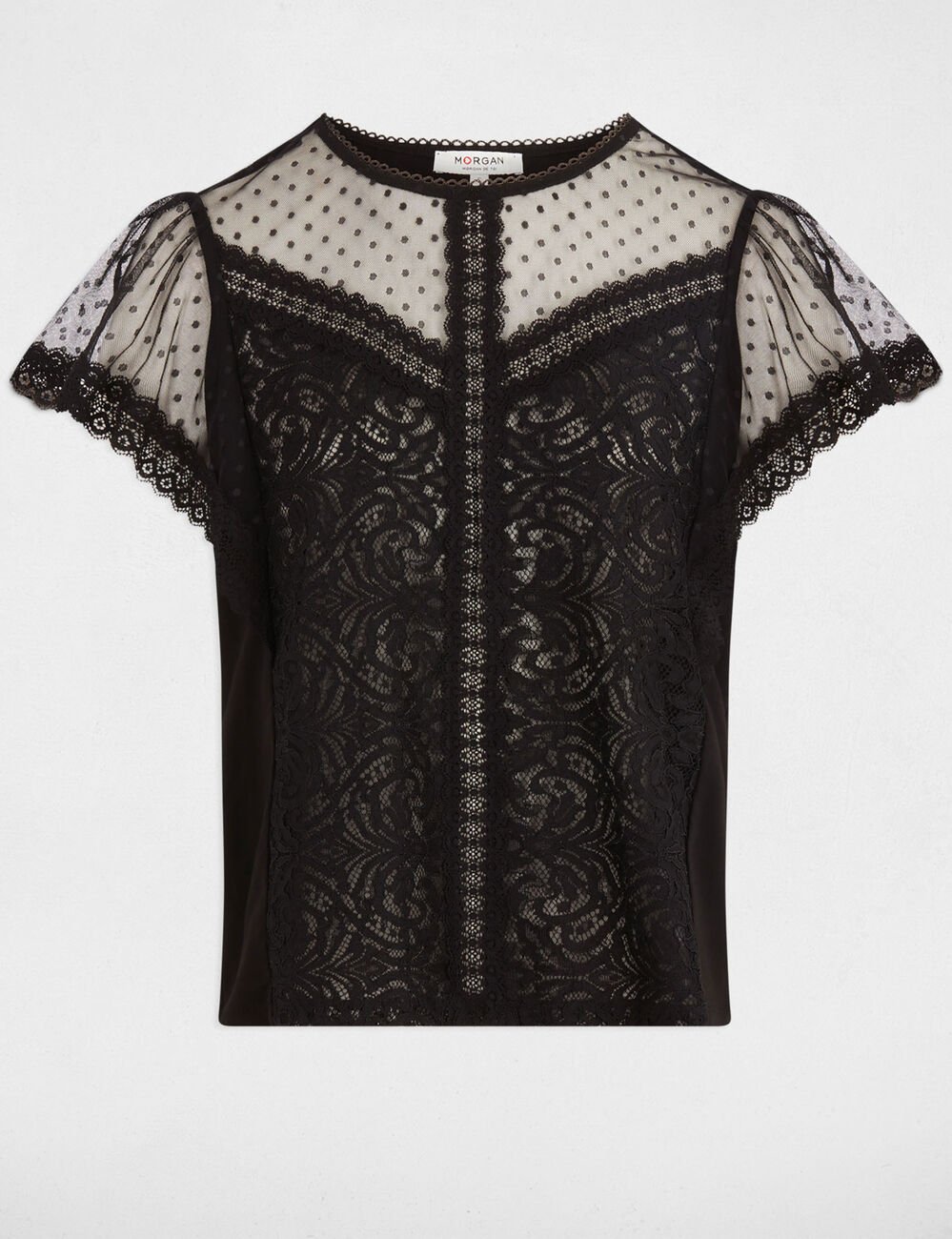 T-shirt manches courtes noir femme