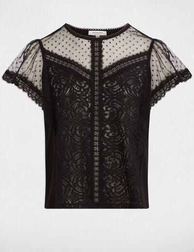 T-shirt manches courtes noir femme