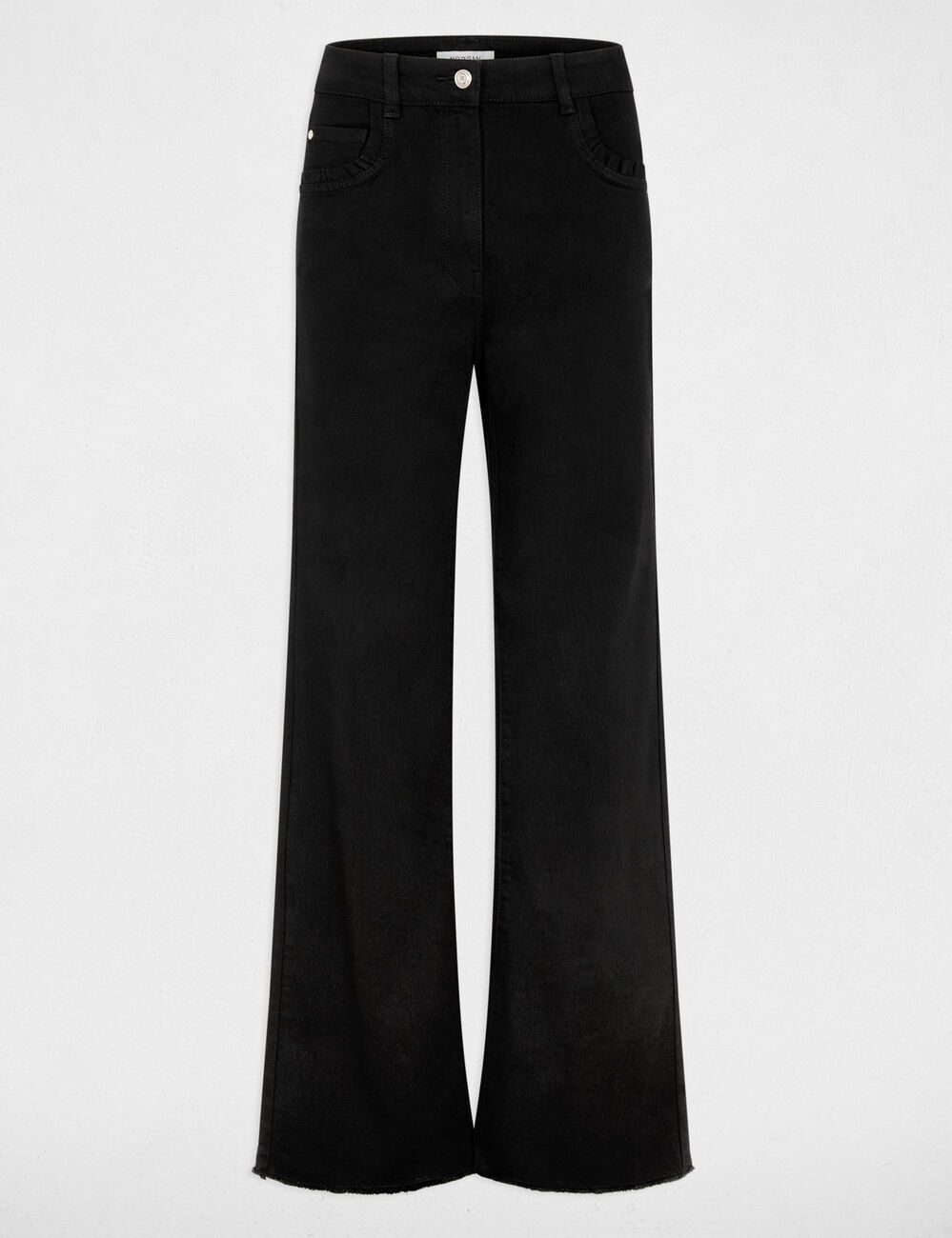 High-waist wide jeans zwart vrouw